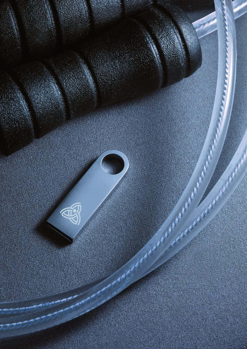The DDC symbol engraved on a USB drive